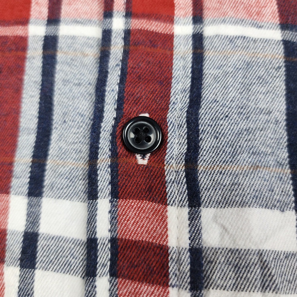 US Polo Assn Button Down Shirt Mens 2XL Navy Red White Plaid Long Sleeve Logo - Picture 5 of 9